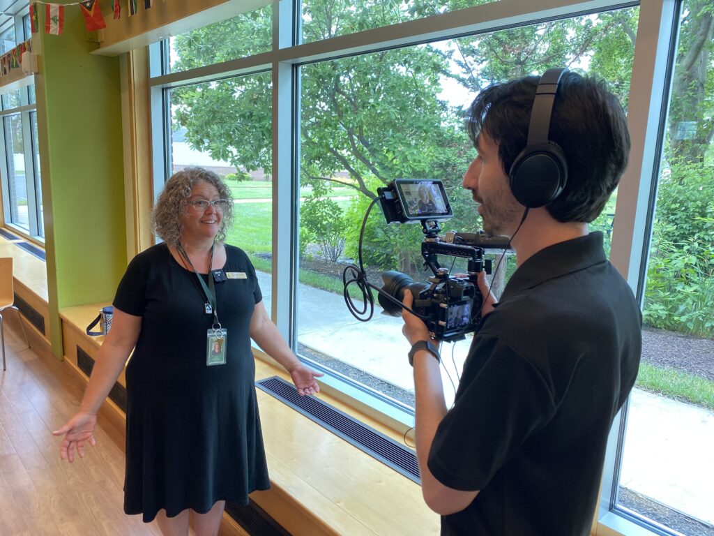Ross-Creative camera interview at Wilmington University event